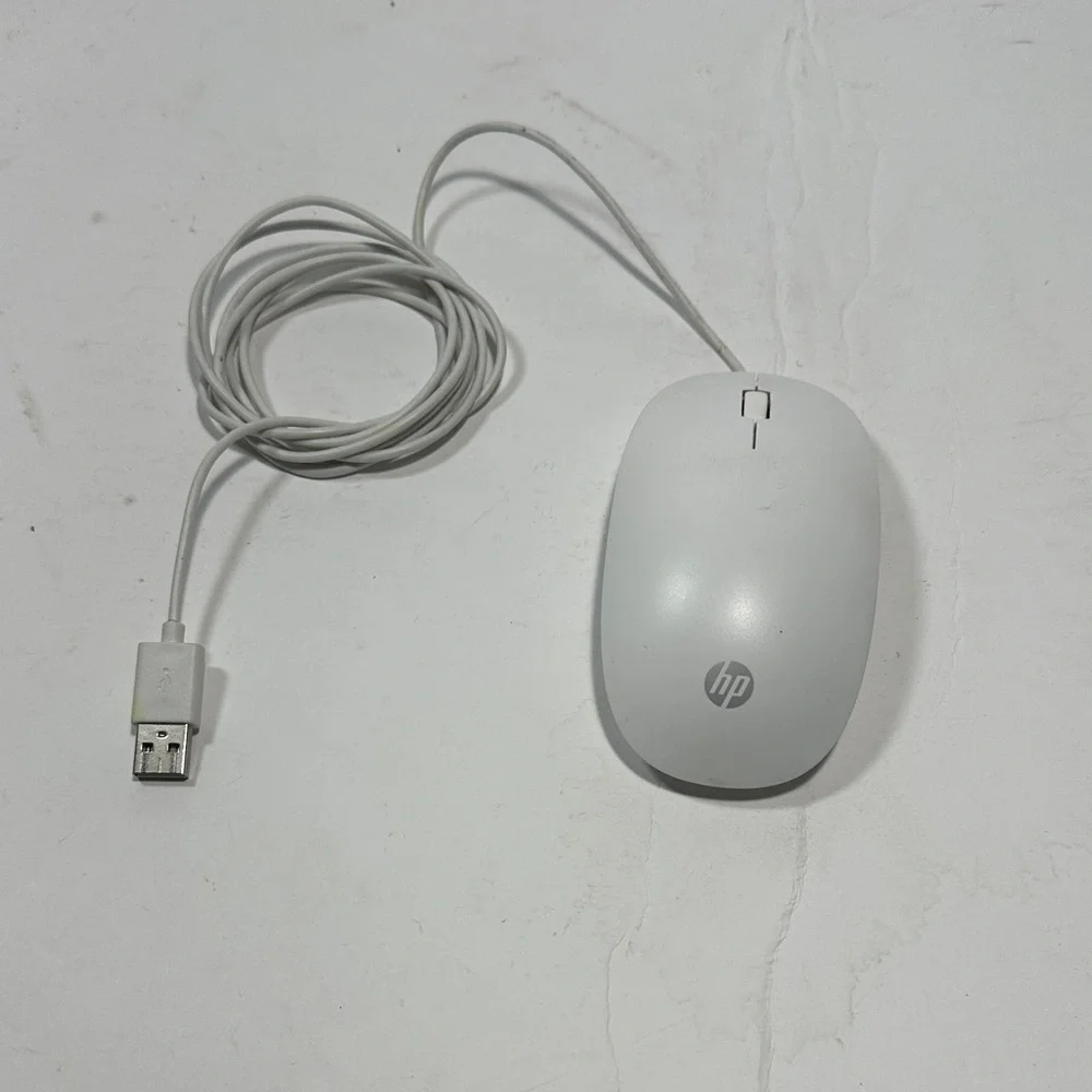 HP Sleek White USB Mouse
